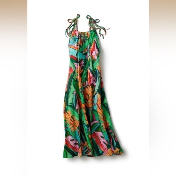 New! Farm Rio Multicolor Banana Foliage Midi Dress 🍃🌺 XS NWT! - Picture 6 of 16
